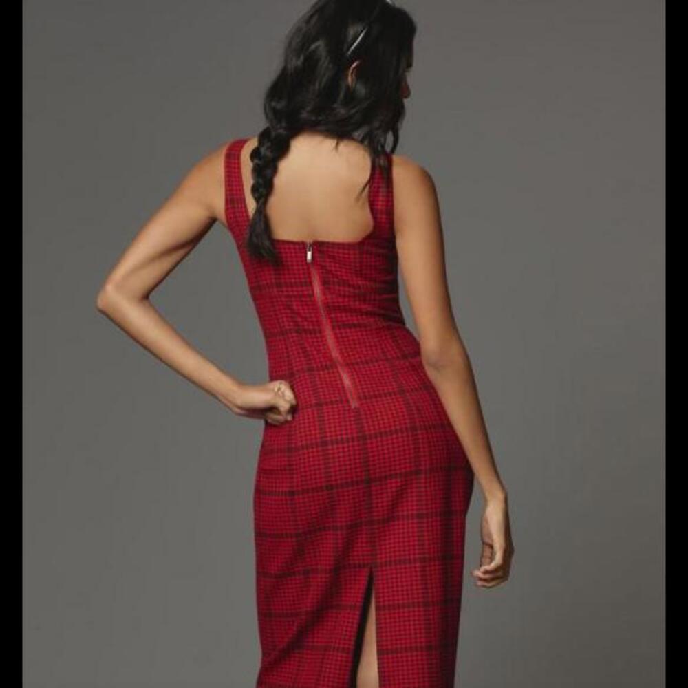 (28) NWT Anthropologie Bombshell Tweed Midi Dress MSRP $253 - Picture 2 of 3
